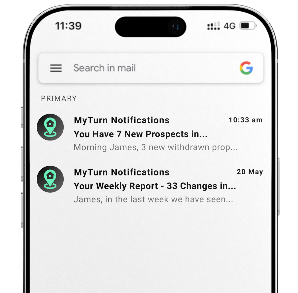 MyTurn alerts on an iPhone